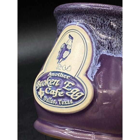 2012 Deneen Pottery Another Broken Egg Cafe Lilac Purple Mug Dallas Texas - Picture 4 of 12